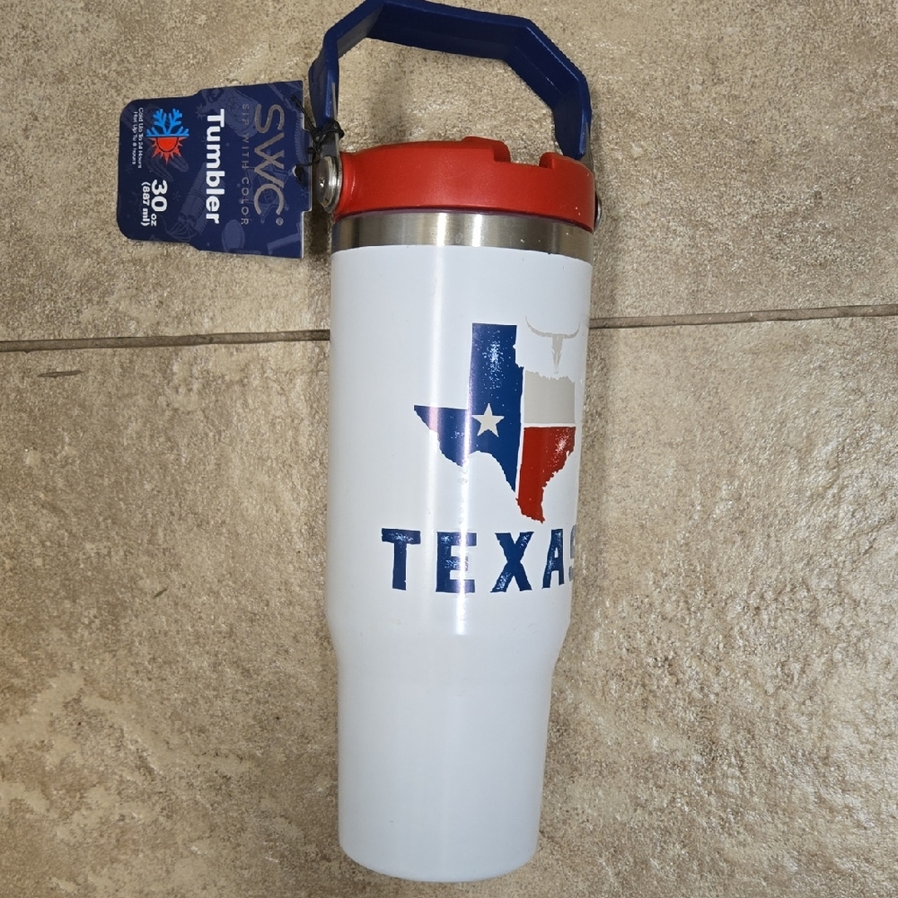 Texas Instruments Red and White Tumbler